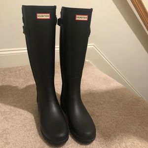 Hunter Original Back Strap Black Rain Boots